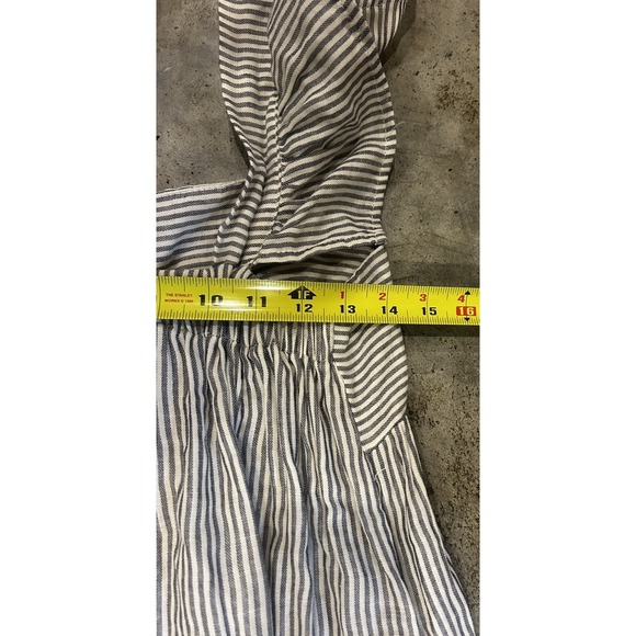 MIOU MUSE Navy Striped Gauze Maxi Dress Sleeveless Medium NWT - Picture 7 of 8